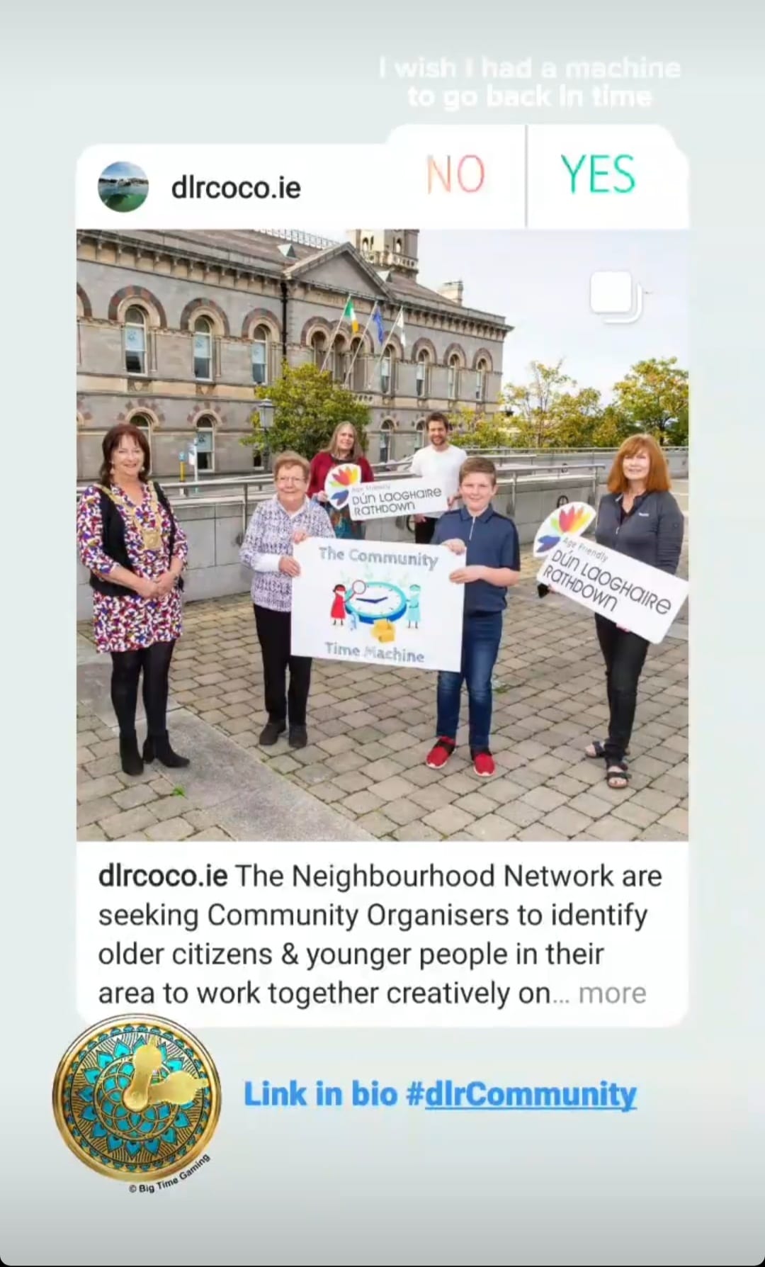 Neightbourhood network people outside Dun Laoghaire Town Hall