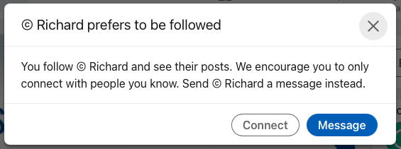 message from linkedin